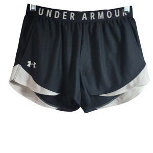 Under Armour Play Up Shorts Black Small PullOn Pockets 3" Wicking HeatGear Loose